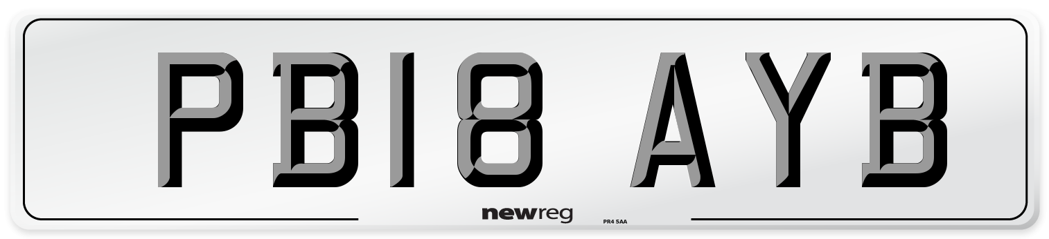 PB18 AYB Number Plate from New Reg